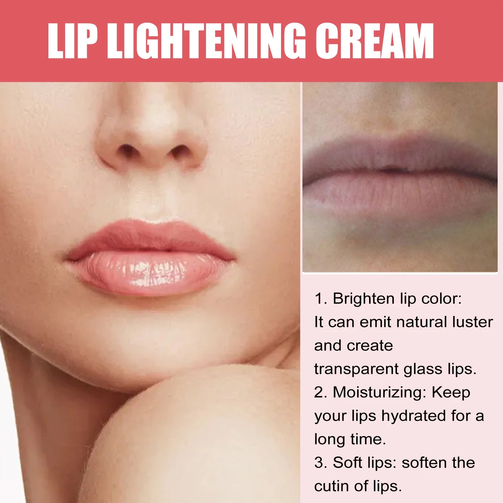 Lip Lightening Care Cream Dark Smoke Lip Removal, Moisturizing, Brighten Fade Lips Line, Anti Crack