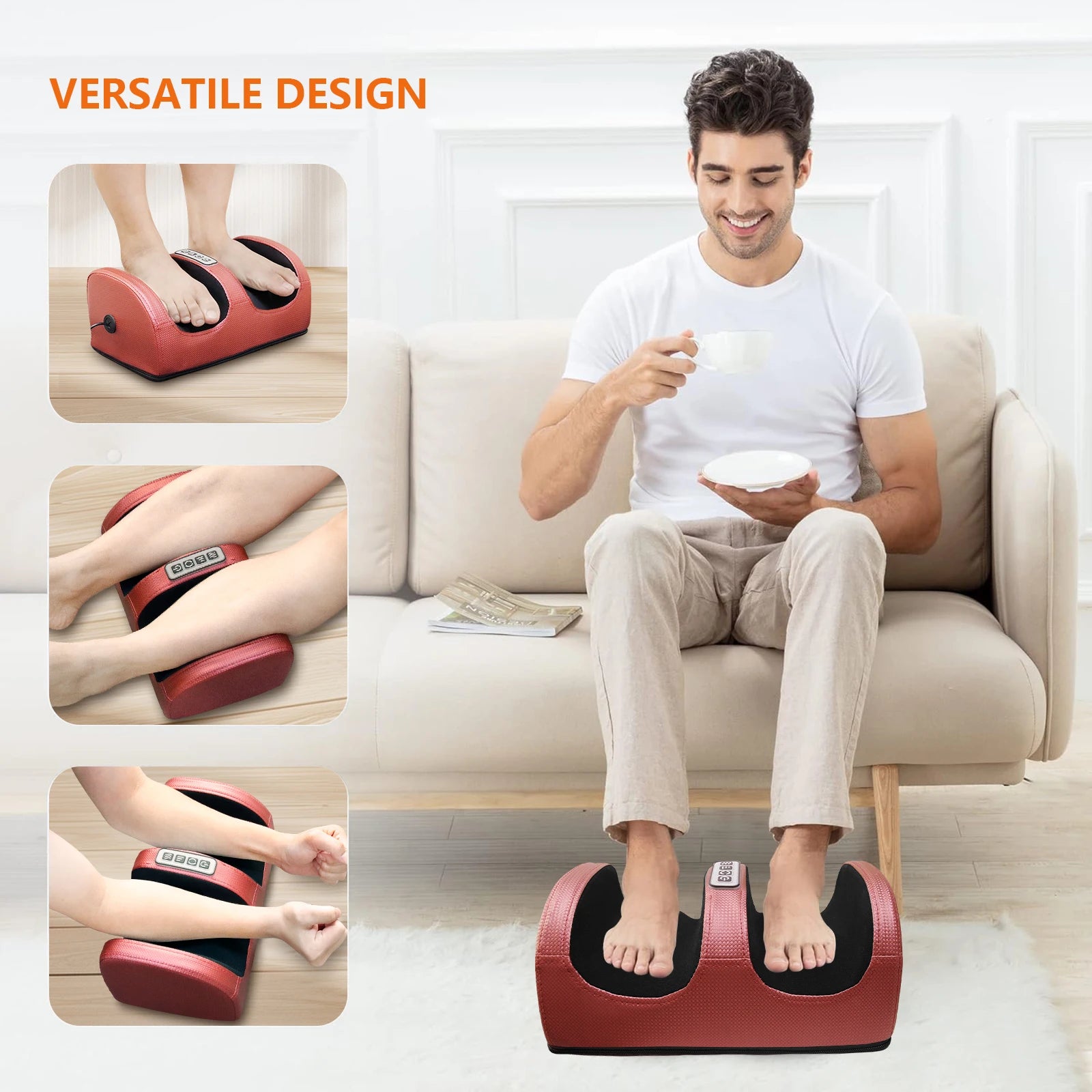 Foot massage machine kneading massager, electric heating tension relief