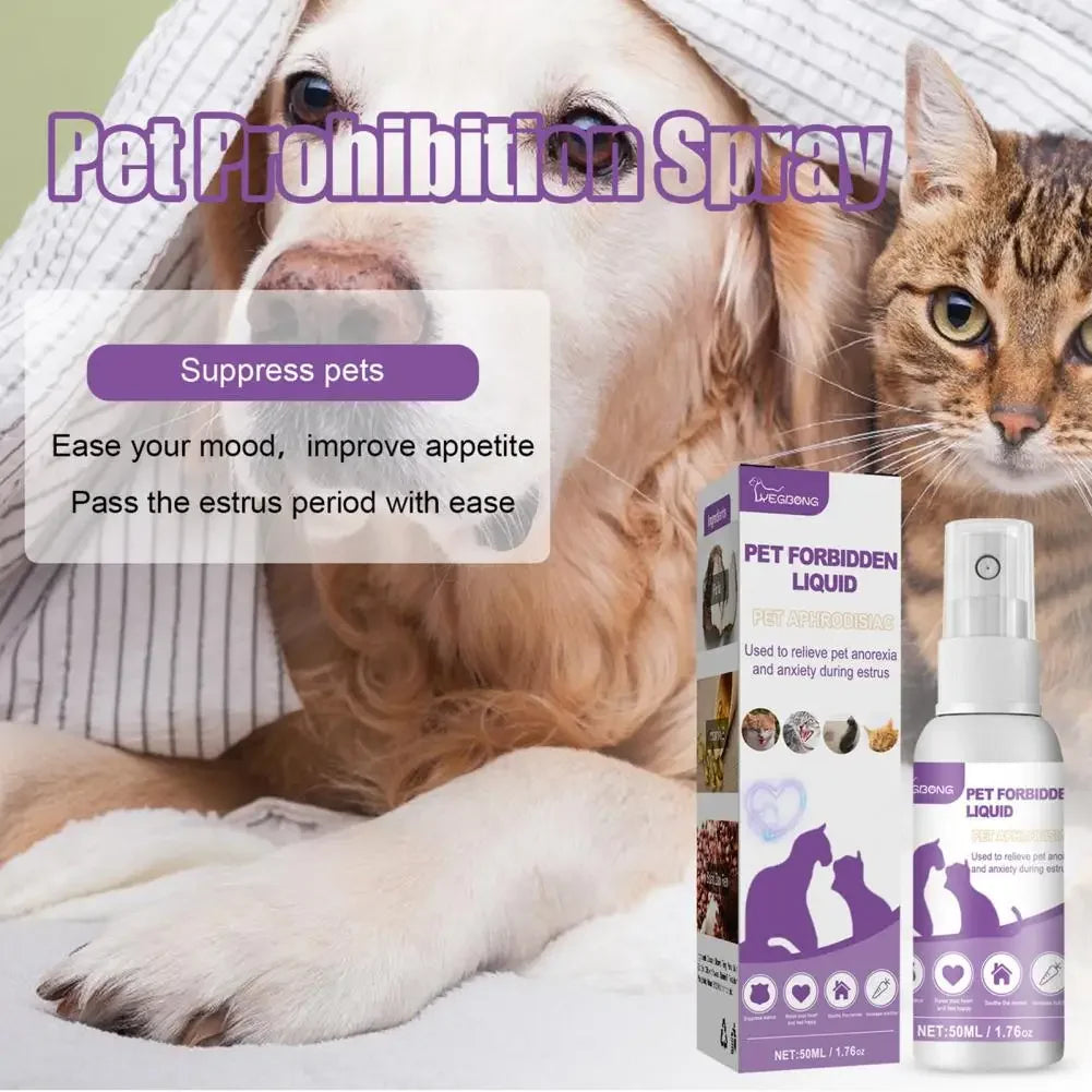 Great Pet Prohibition Spray Prevent Howling, Improve Appetite, Cat Calming Pheromone Travel Spray