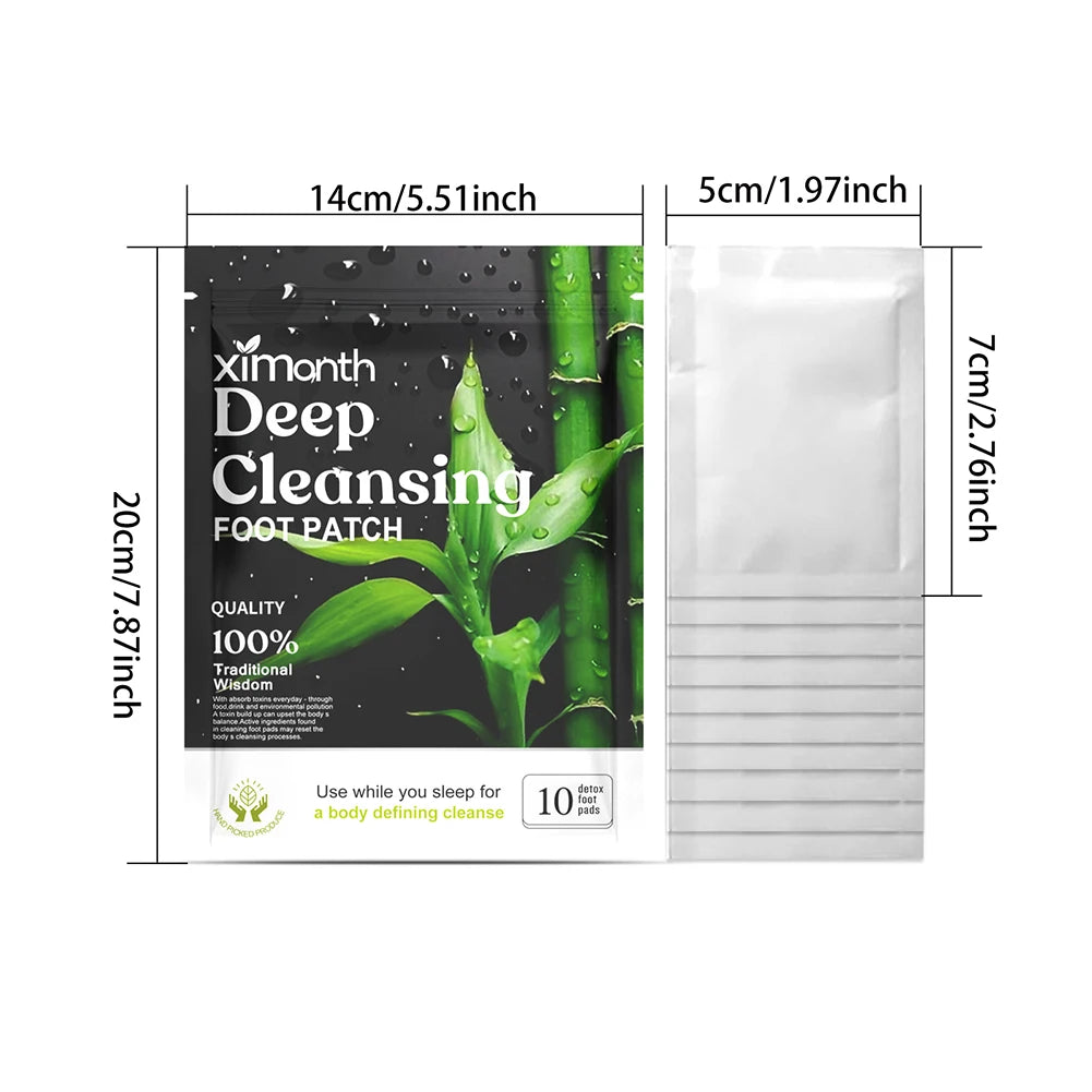 Detox Foot Patches Natural Herbal Deep Cleansing, Toxins Cleansing, Relieve Stress, Help Sleeping