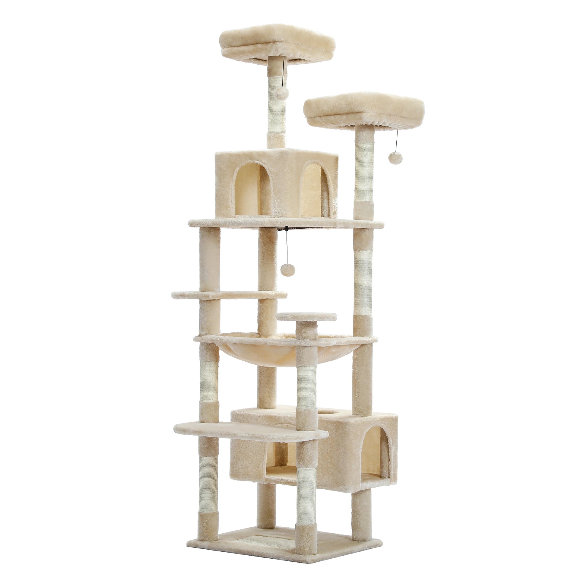 Large Cat Tree Tower Multi-Level Plush Cat Condo with Scratching Posts, Scratching Boards, Perches Caves