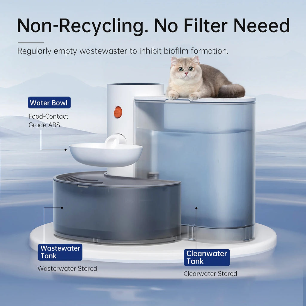 Smart Pet Water Dispenser Wireless Water Fountain Dispenser Rechargeable Automatic