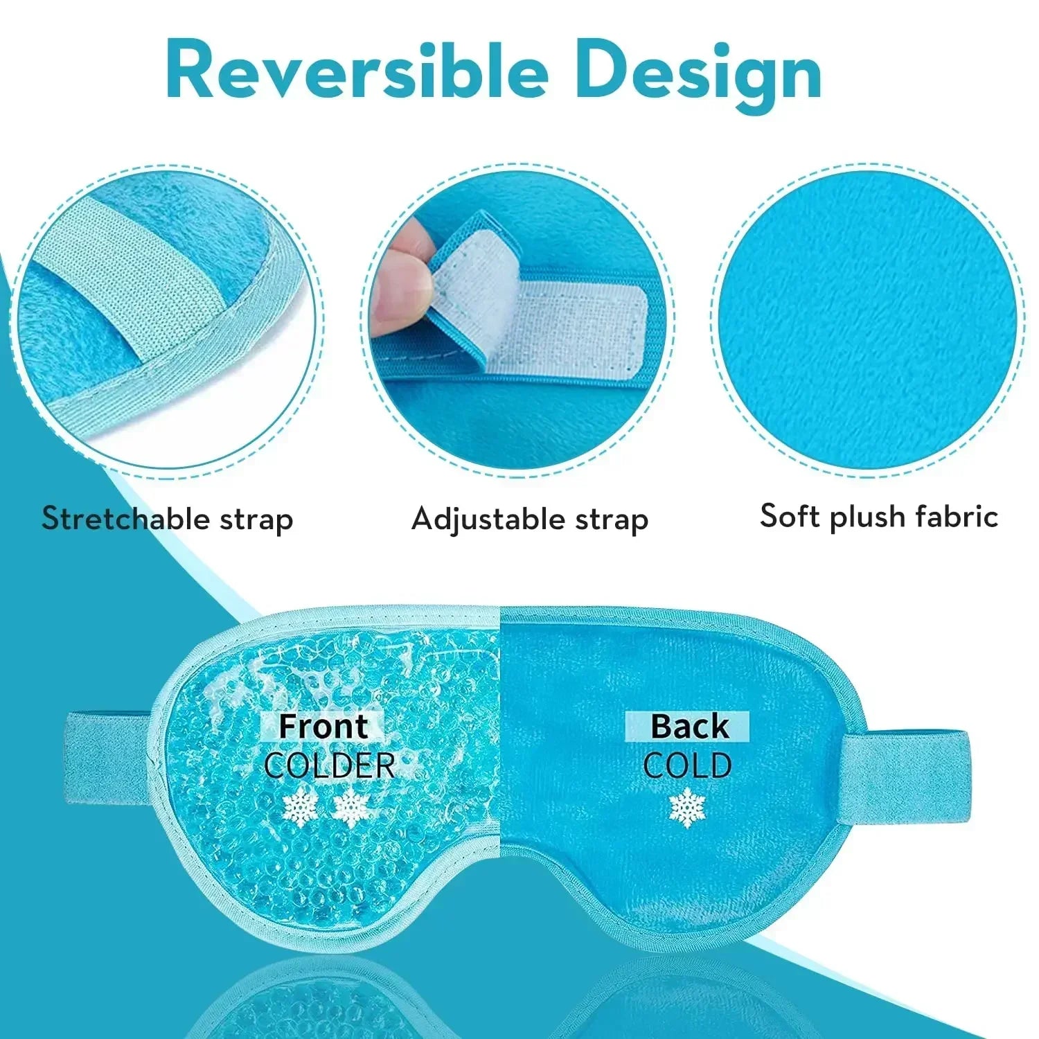 PVC Eye Mask Cooling Eye Mask, Hot Cold Compress Gel Beads for Puffy Eyes, Dark Circles Reducer