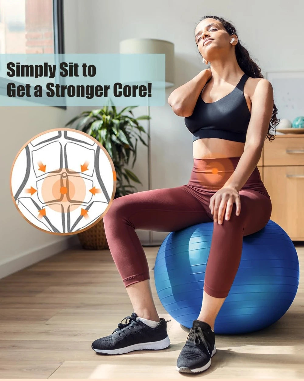 Yoga Workout Ball, Explosion-proof, Anti-Slip Stability, Physiotherapy, Balance Ball
