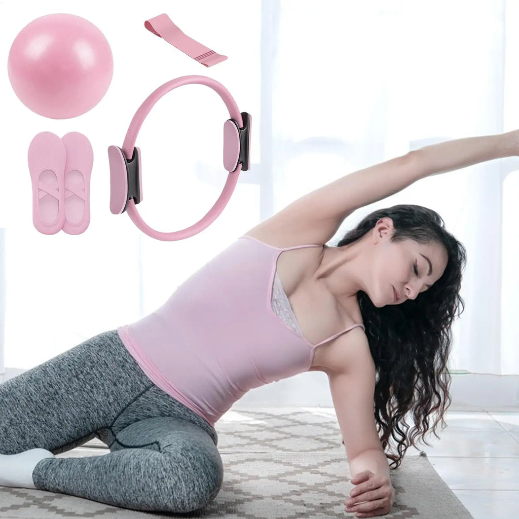 NEW Pilates Ball And Ring Set with Resistance Band for Exercise Workout and Fitness