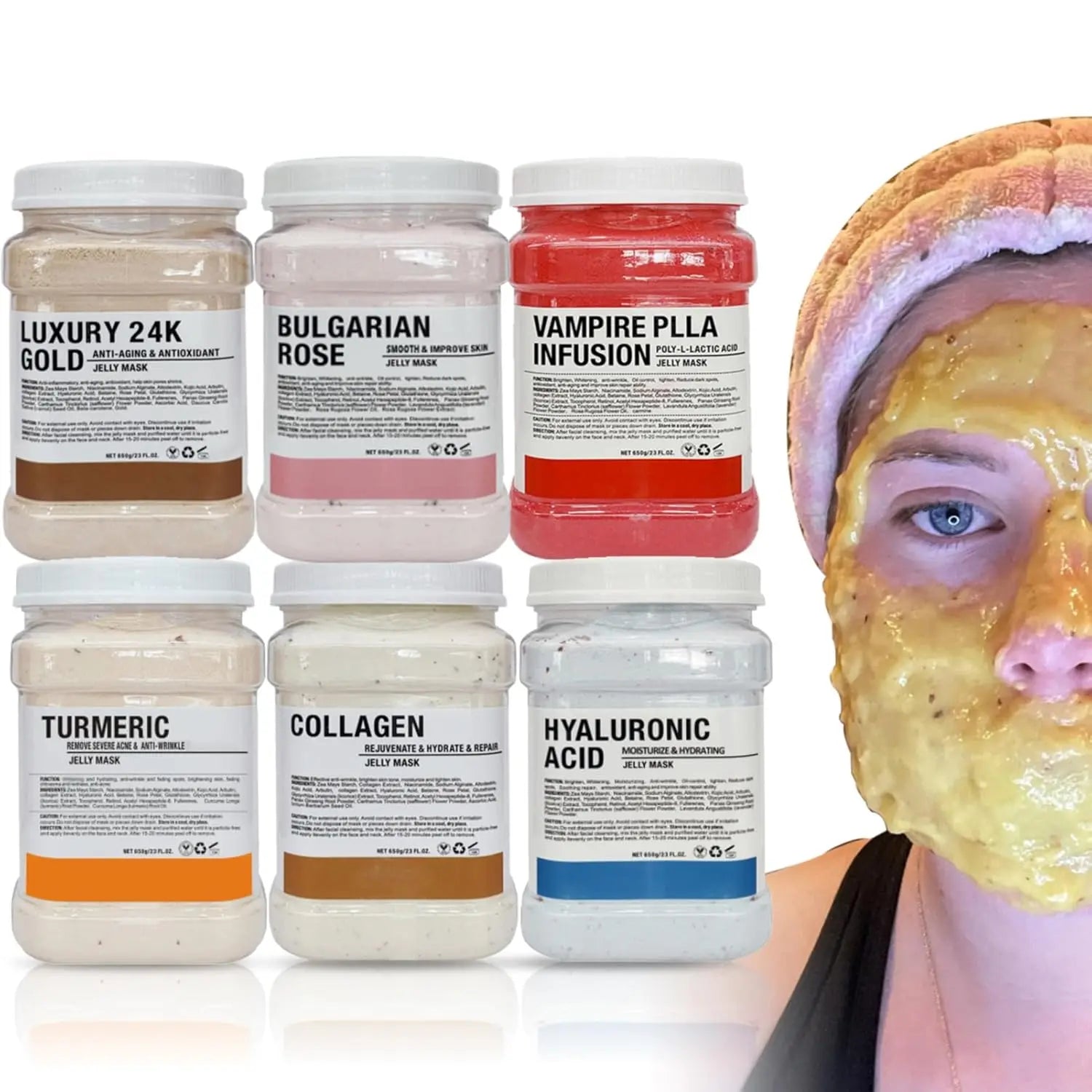 6PCS Jelly Mask Powder Professional Facial Skin Care, Moisturizing, Pore Cleansing