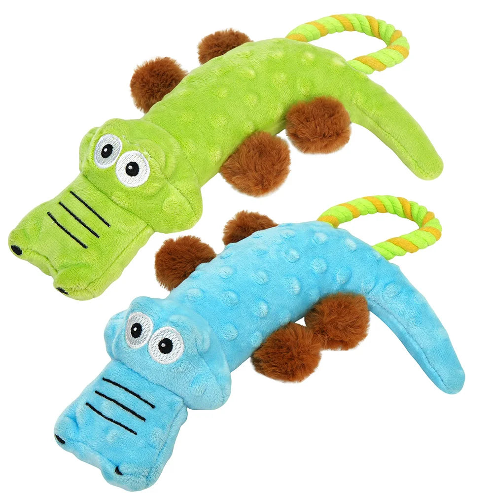 Pet Dog Squeaky Toy, 2 Pack, Tug of War for Dogs Interactive Play, Plush Chew Toy